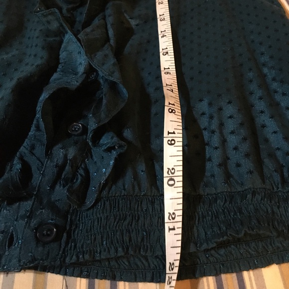 Satin Teal polka dots adorable blouse - Picture 7 of 9